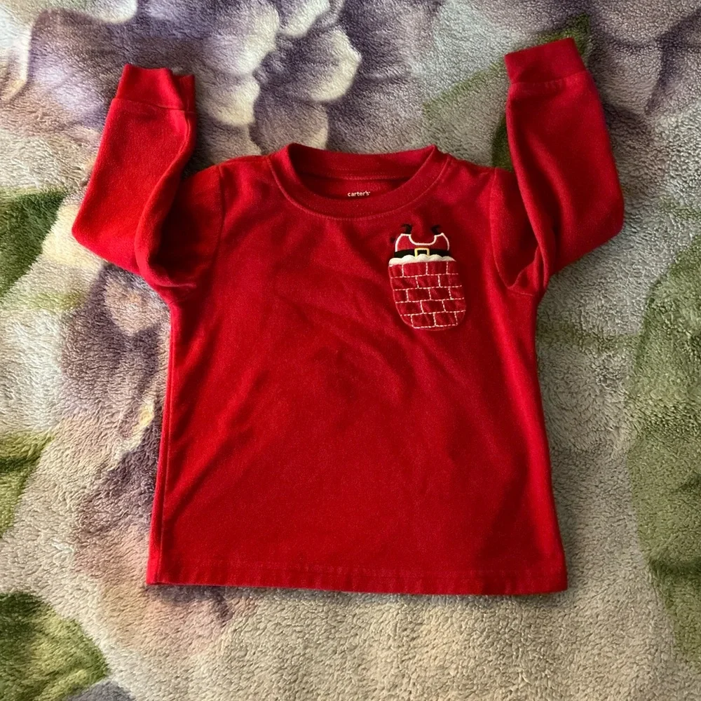 Carter’s Toddler Red & Gray Santa Pajamas Set